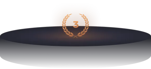 Third place podium