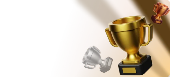 Gold, silver and bronze trophies
